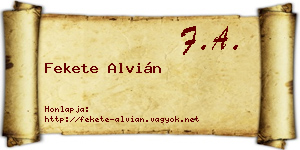 Fekete Alvián névjegykártya